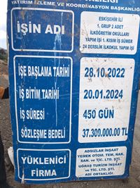 Eskişehir 2 Adet İlköğretim Okulu Yapım Projesi